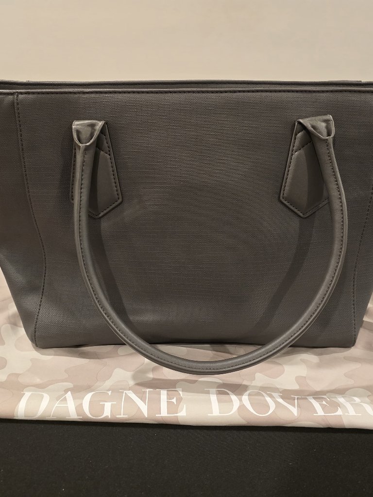 Dagne Dover Large Signature Tote Slate Grey Rose Gold